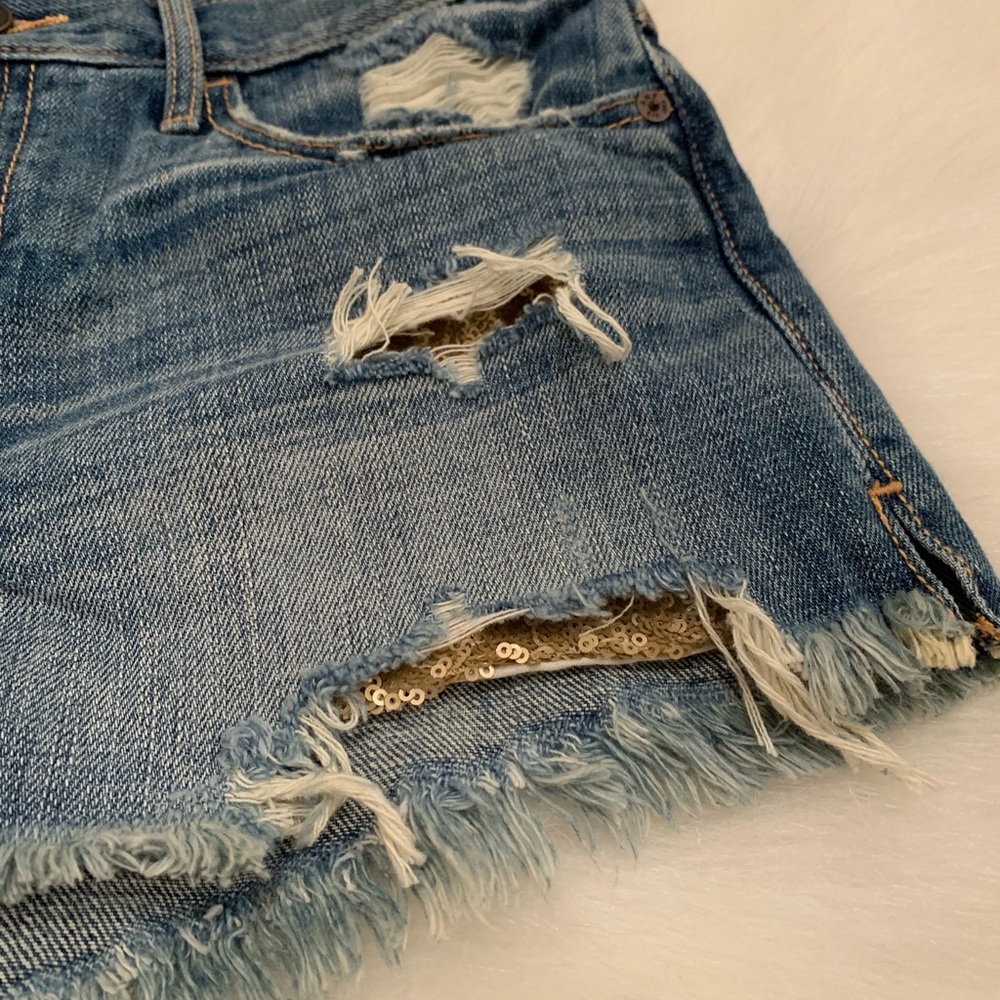 Rare Abercrombie & Fitch gold sequin pocket size 2 - Picture 2 of 8